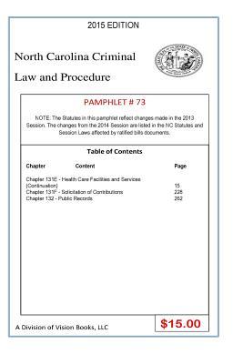 Read North Carolina Criminal Law and Procedure-Pamphlet 73 - Tony Rivers Sr file in PDF